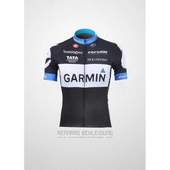 2011 Fahrradbekleidung Garmin Cervelo Wei und Shwarz Trikot Kurzarm und Tragerhose